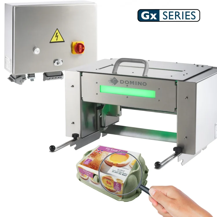 DOMINO LAUNCHES EGG PACK PRINTING TRAVERSER FOR HIGH SPEED, MULTI-LANE EGG PACKAGING OPERATIONS
